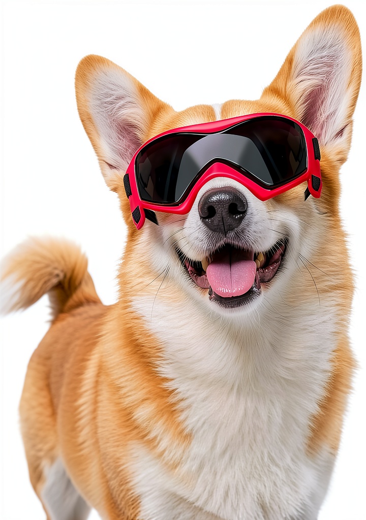 BillionChains dog sunglasses on a medium-sized dog outdoors