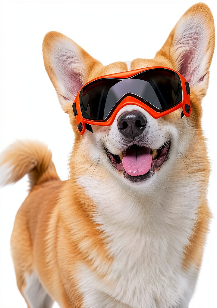 BillionChains dog sunglasses on a medium-sized dog outdoors