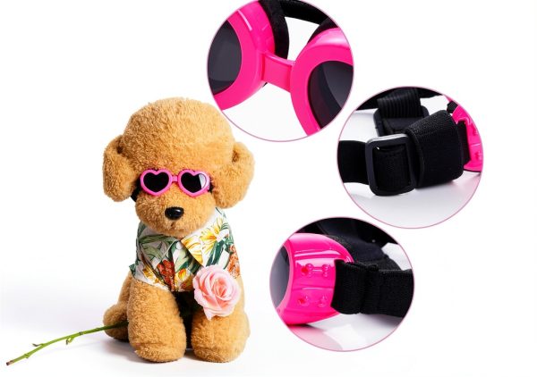 Choyaxo Dog Sunglasses UV Protection Heart Design Small-6