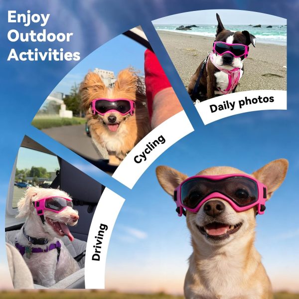 BillionChains Dog Goggles UV Protection Small Breeds Orange-3