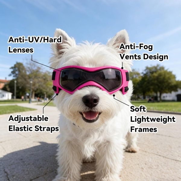 BillionChains Dog Goggles UV Protection Small Breeds Orange-4