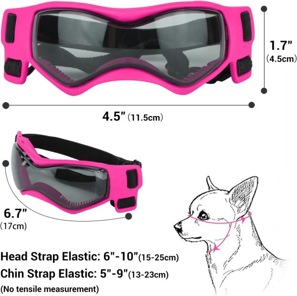 BillionChains Dog Goggles UV Protection Small Breeds Orange-5
