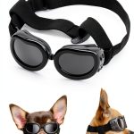 Lewondr Dog Sunglasses Elastic Strap Small Breed 2 Pack Black-0