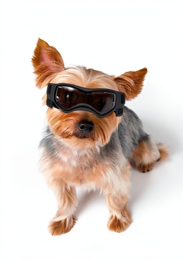 PETLESO Small Dog Sunglasses Curved Lens UV Protection Orange Medium-2