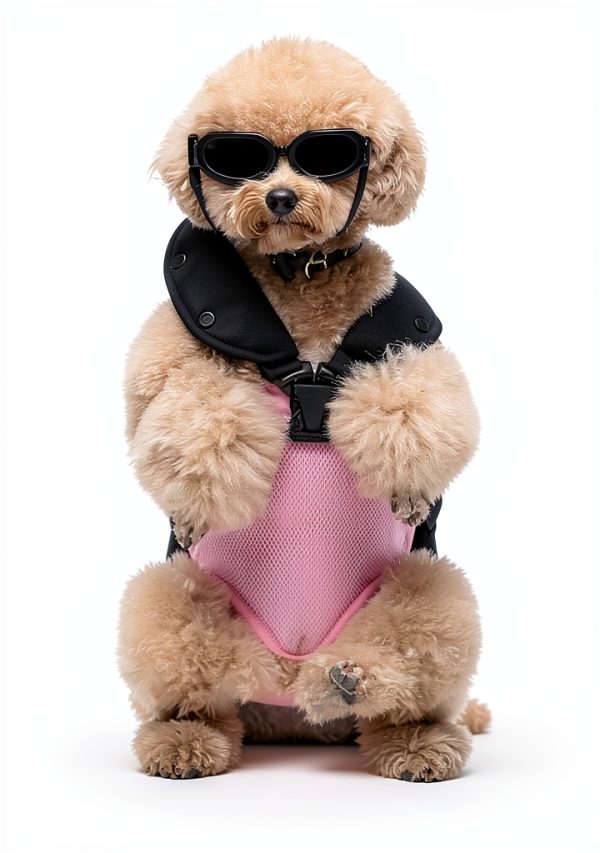 Lewondr Dog Sunglasses Elastic Strap Small Breed 2 Pack Black-7