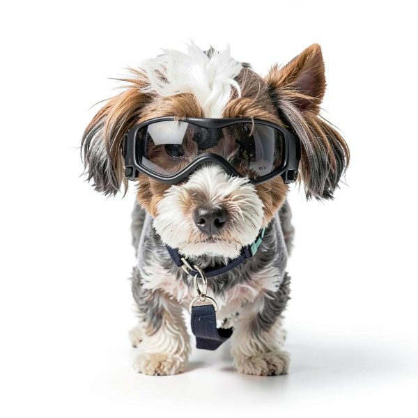 PETLESO Small Dog Sunglasses Curved Lens UV Protection Orange Medium-1