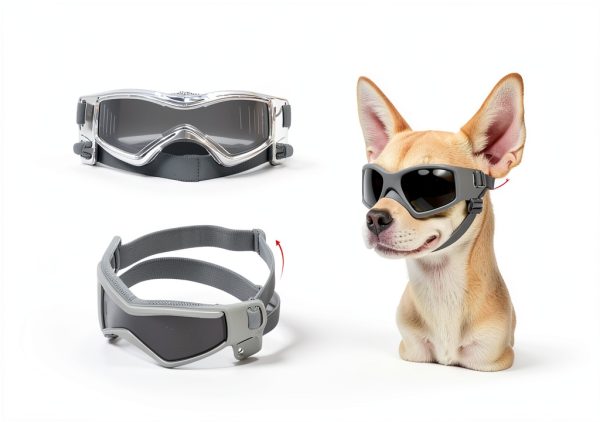 PETLESO Small Dog Sunglasses Curved Lens UV Protection Orange Medium-5