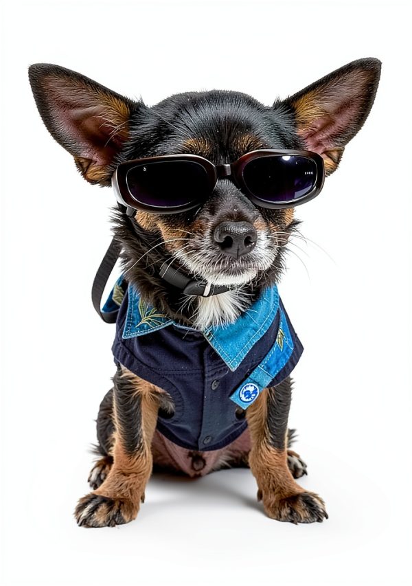 Lewondr Dog Sunglasses Elastic Strap Small Breed 2 Pack Black-1