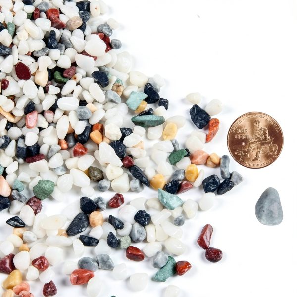 5lb Pea Silica Gravel Decorative Rocks, No Wax Pebbles Ideal for Fish Tank, Vases, Succulents, Home Decor and Garden Landscaping, Countryside Silica Gravel-1