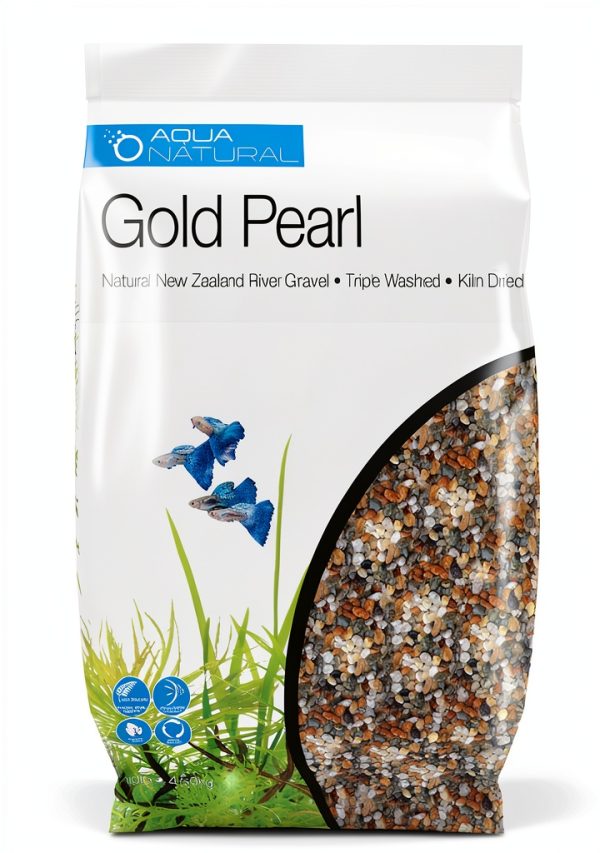 Aqua Natural Gold Pearl Gravel 20lb Substrate 2-4mm for Aquascaping-0