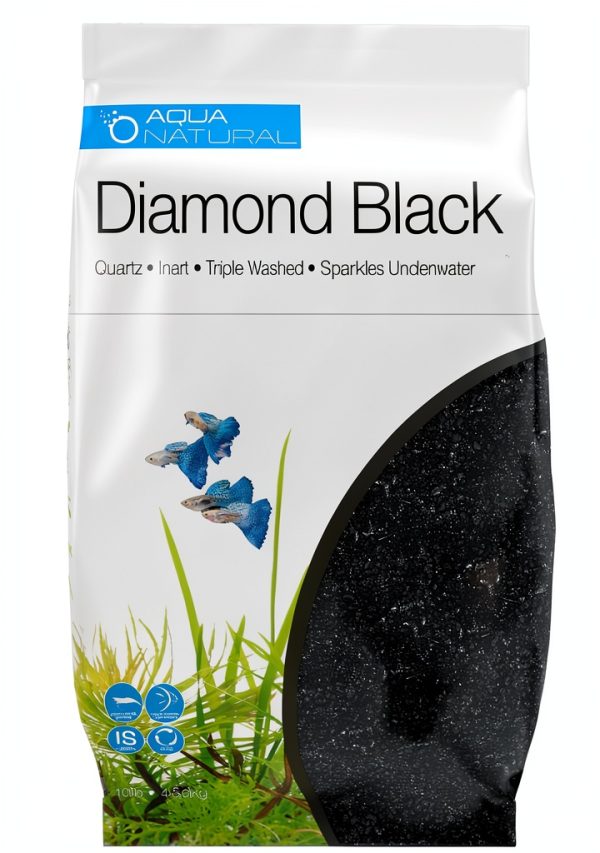Aqua Natural Diamond Black Aquarium Gravel 10lb 1-2mm by Pisces USA-0