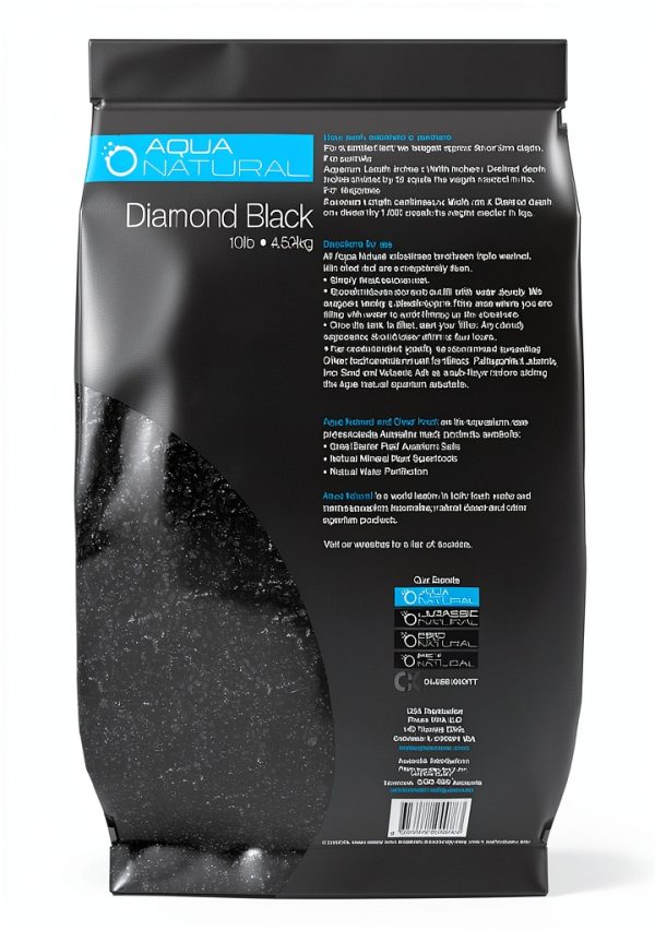 Aqua Natural Diamond Black Aquarium Gravel 10lb 1-2mm by Pisces USA-1