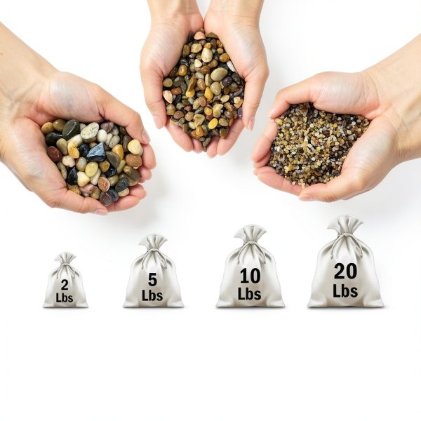 Aquarium Gravel 5lb Pea Gravel by FANTIAN 1/4 Inch Mixed River Rocks-2
